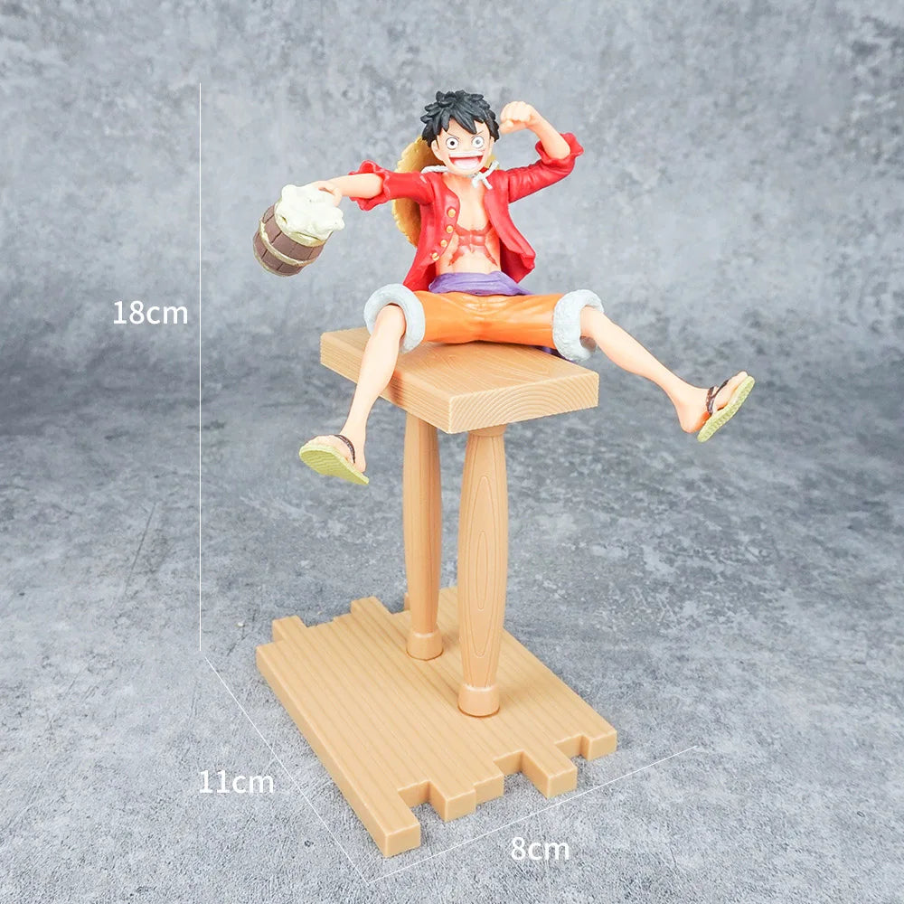 Anime Luffy One Piece Ornament Figurine birthday Cake Baking Decor Figure Statue Doll Ornament Collection PVC Model Toy Gift