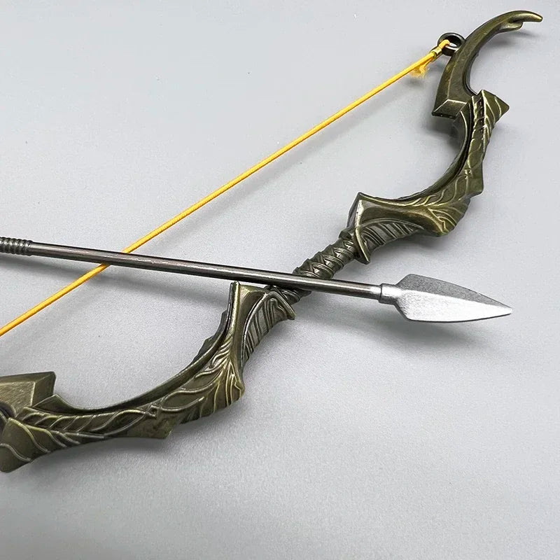 18cm Auriel's Bow The Elder Auri-El TES5 Scrolls V Game Peripherals Metal Weapon Model Replica Home Ornament Collection Toy Boys