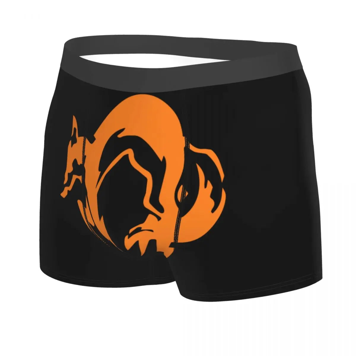 Metal Gear – Boxer avec Logo de renard solide pour Homme, sous-vêtements de jeu vidéo imprimés en 3D, slips respirants