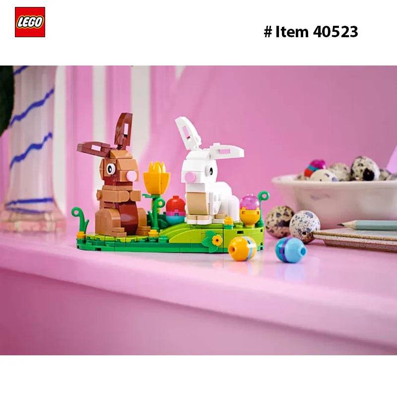LEGO 40523 Easter Rabbits Display Building Toy Set, Includes Colorful Easter Eggs and Tulips, Easter Decorations - 40523