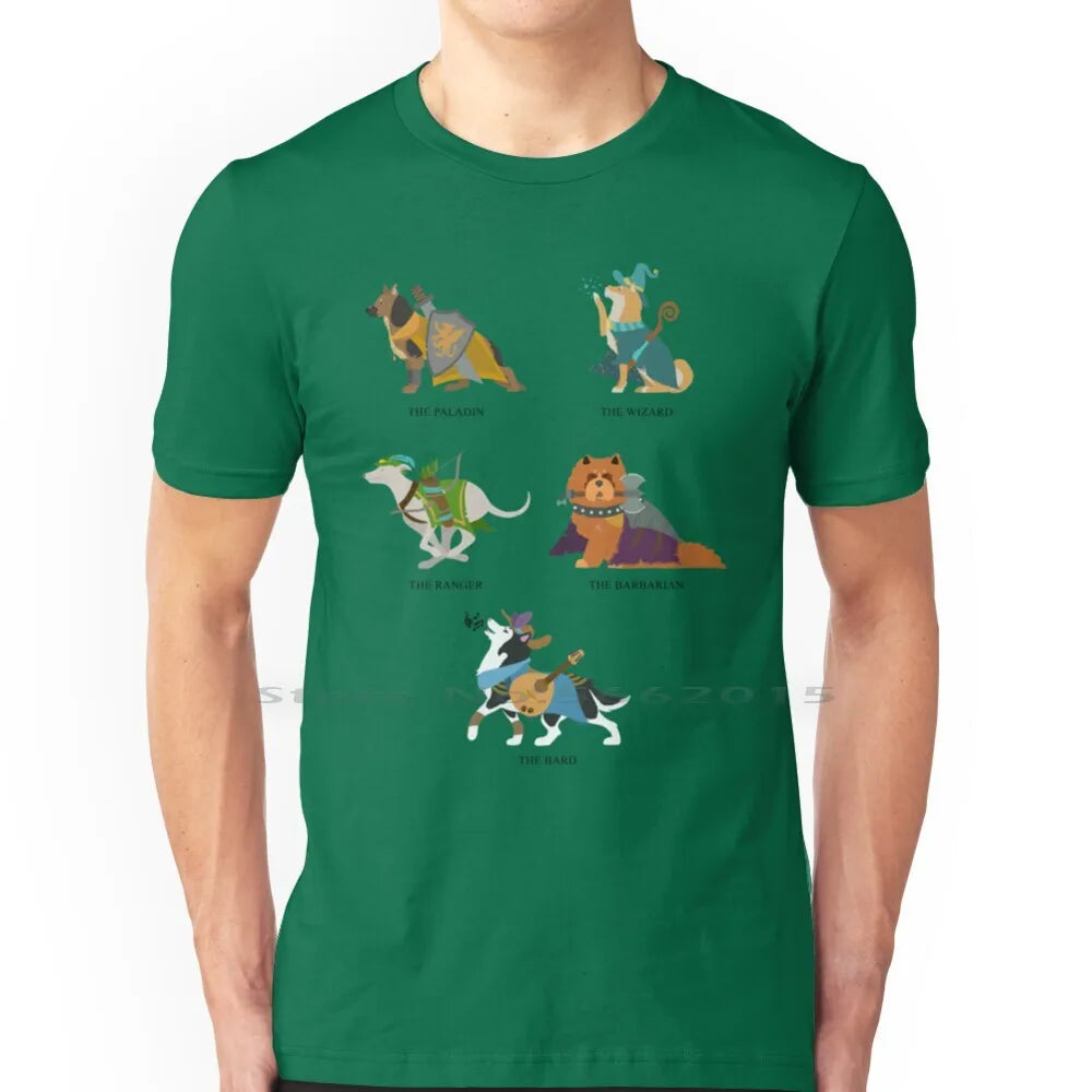 Et Doggos t-shirt 100% coton et Doggos et toutous Paladin barbare Ranger magicien et chiens Classes de mdn Husky