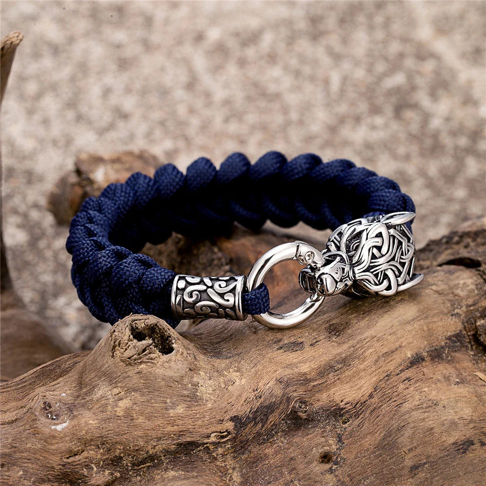 Bracelet Viking Wolf avec corde Paracord | Plusieurs couleurs