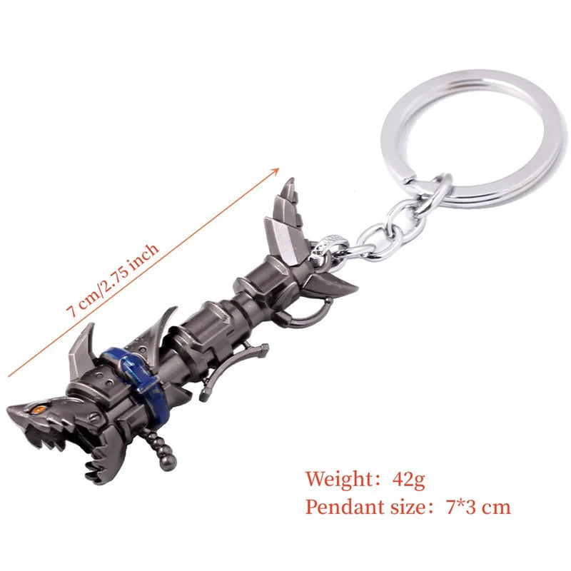 Cartoon Anime LOL Arcane Keychain VI Jinx Pendant llavero Arcane Powder Cosplay keyring Charms Jewelry Gift arcane accessories