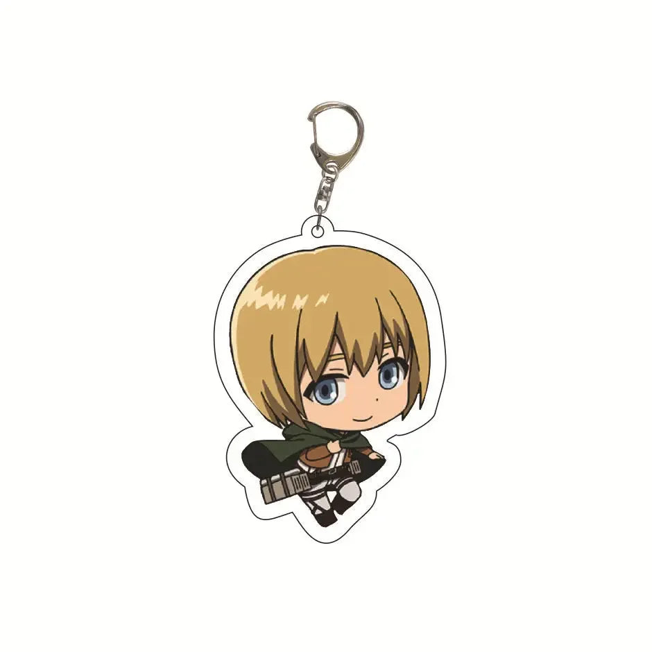 Anime Keychain Cute Cartoon Keychain Car Accessories for Men Bag Pendant Shingeki No Kyojin Friend Gifts Jewelry