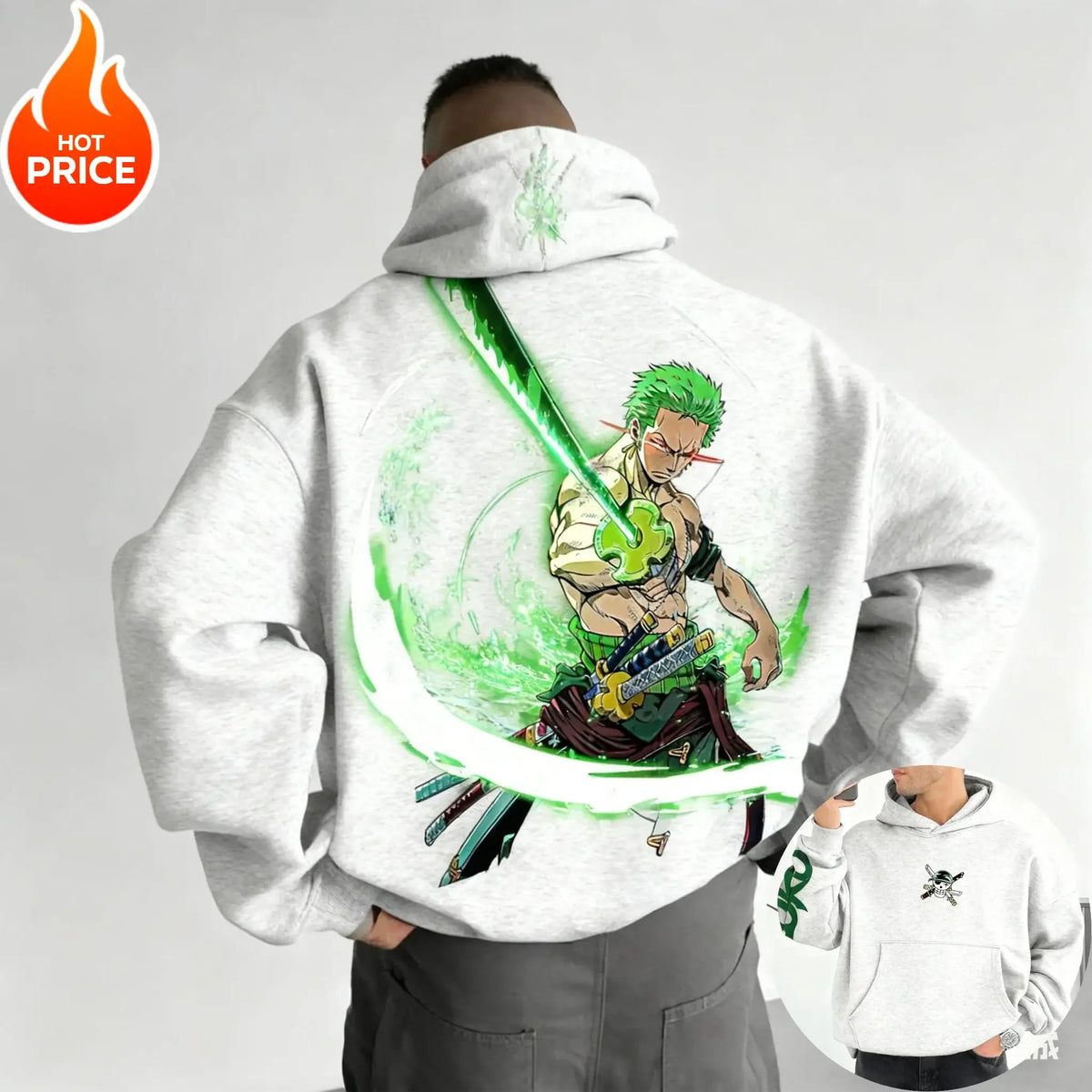 One Piece Zoro Hoodie: Vintage Y2K Oversized Streetwear