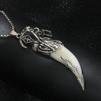 1pcs Creative Men's Necklace Pendant Horror Theme Skeleton Death Reaper Scythe Necklace Halloween Party Accessories