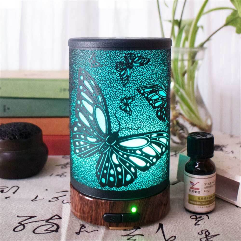 Vintage Metal Ultrasonic 100ml Essential Oil Aroma Diffuser - Butterfly / US