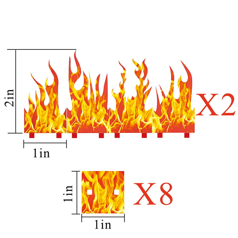 Wall of Fire Miniature (Set of 8) Spell Effects Flame Terrain for Dungeons and Dragons, Pathfinder and Other Tabletop RPG