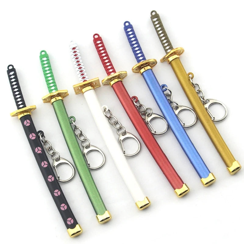 D0JD Mini Anime Demon Slayer Sword Keychain Katana Ghost Blade Metal Pendant Keyrings Weapons Cosplay Toy