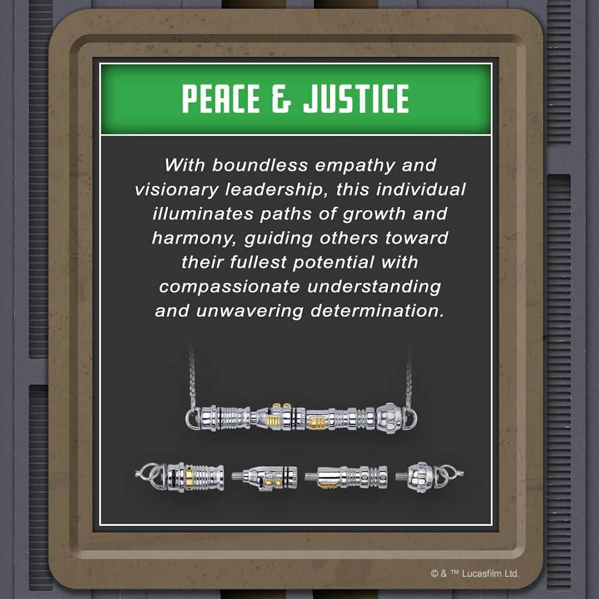 Star Wars X RockLove LIGHTSABER WORKSHOP Peace and Justice Lightsaber Necklace - 