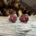 Celtic Spiral Stud Earrings - Blue
