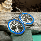 Opal Tree of Life Earrings - Blue Opal