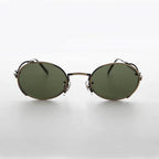 Elegant Steampunk Sunglass with Cut Out Design - Silas - Antique Bronze/Brown Lens