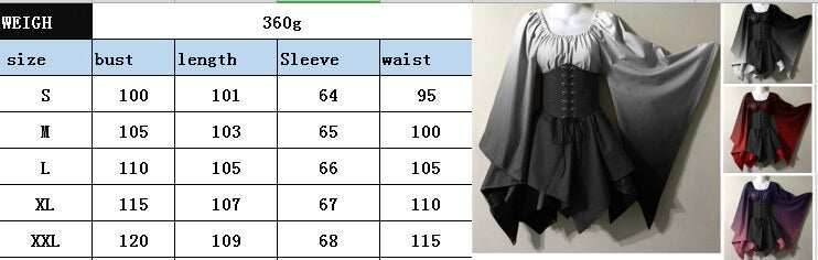 Fairy Trumpet Sleeve Gradient Handkerchief Dress - White / S (Bust 100 cm)