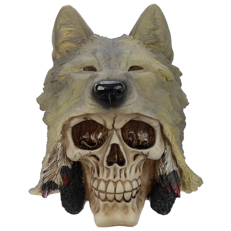 Fantasy Skull with Wolf Head Ornament SK260-0