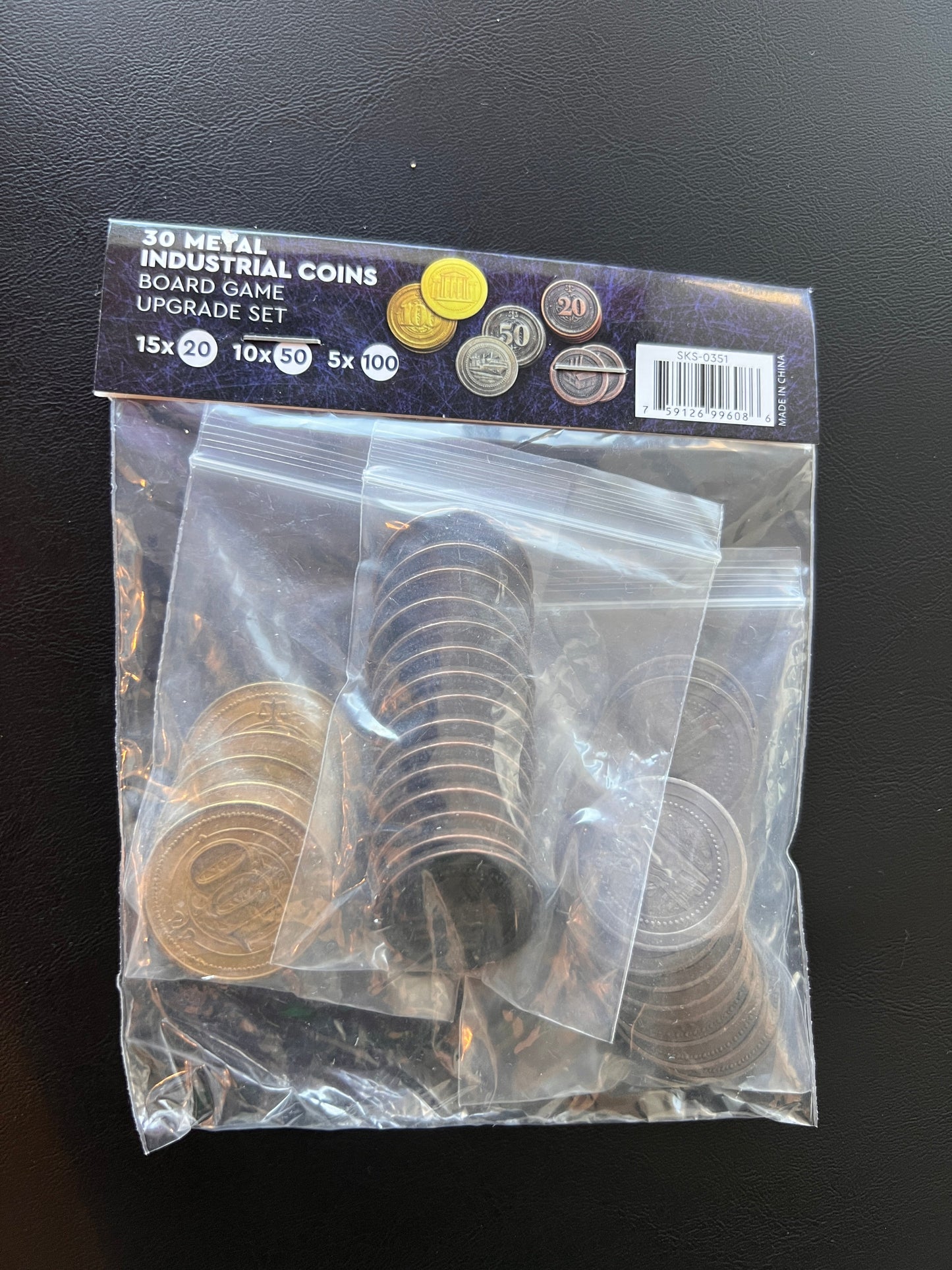 30 Metal Coin HIGH VALUE Board Game Upgrade Set (Industrial Coins)