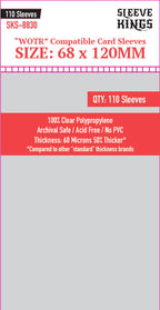 "WOTR" Compatible Sleeves (68x120mm) 110 Pack, 60 Micron, SKS-8830