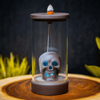 Immortal Skull Backflow Glass Incense Burner With LED - Brown