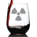 Radiation Symbol Stemless Wine Glass - Unique Engraved Gifts for Medical Professionals, Nurses & Radiologists