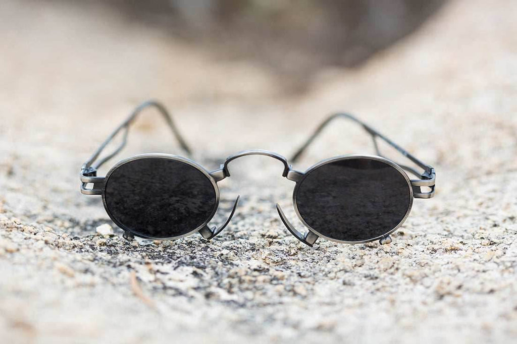 Rare Vintage Steampunk Sunglass with Metal Nose Piece - Jules - Bronze