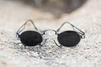 Rare Vintage Steampunk Sunglass with Metal Nose Piece - Jules - Bronze