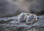 90s Round Steampunk Goth Vintage Sunglass - Joker - Black / Gray Lens