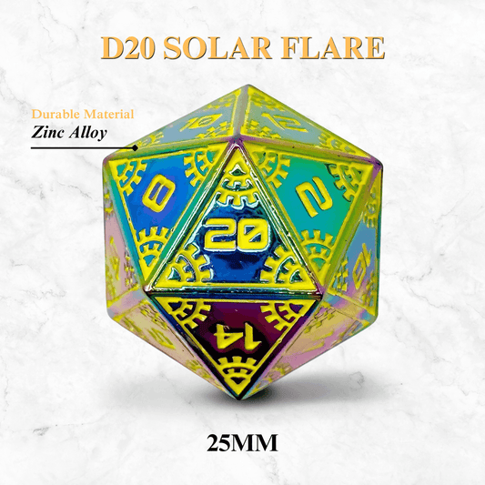 Space Dice Meteor Runestones™ - 25mm D20 - Solar Flare - 