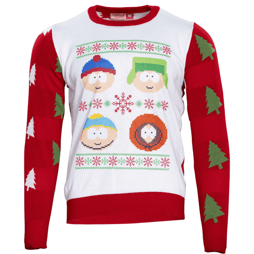 South Park Stan Kyle Cartman Kenny Faces Christmas Sweater - XS