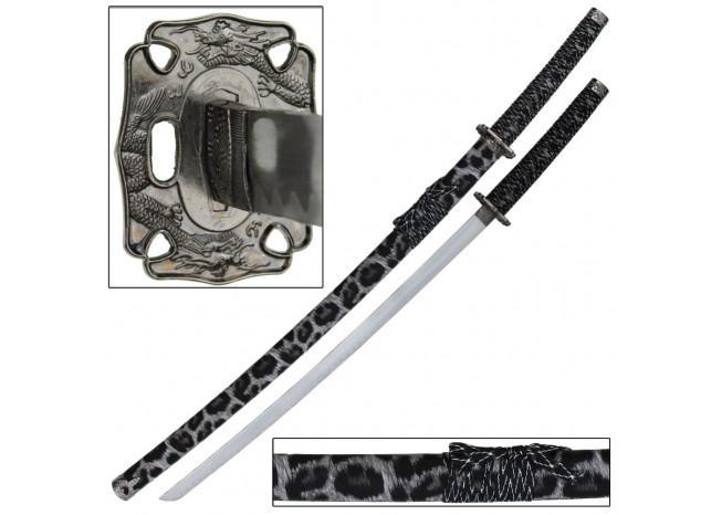 Snow Leopard Japanese Samurai Katana Sword-0