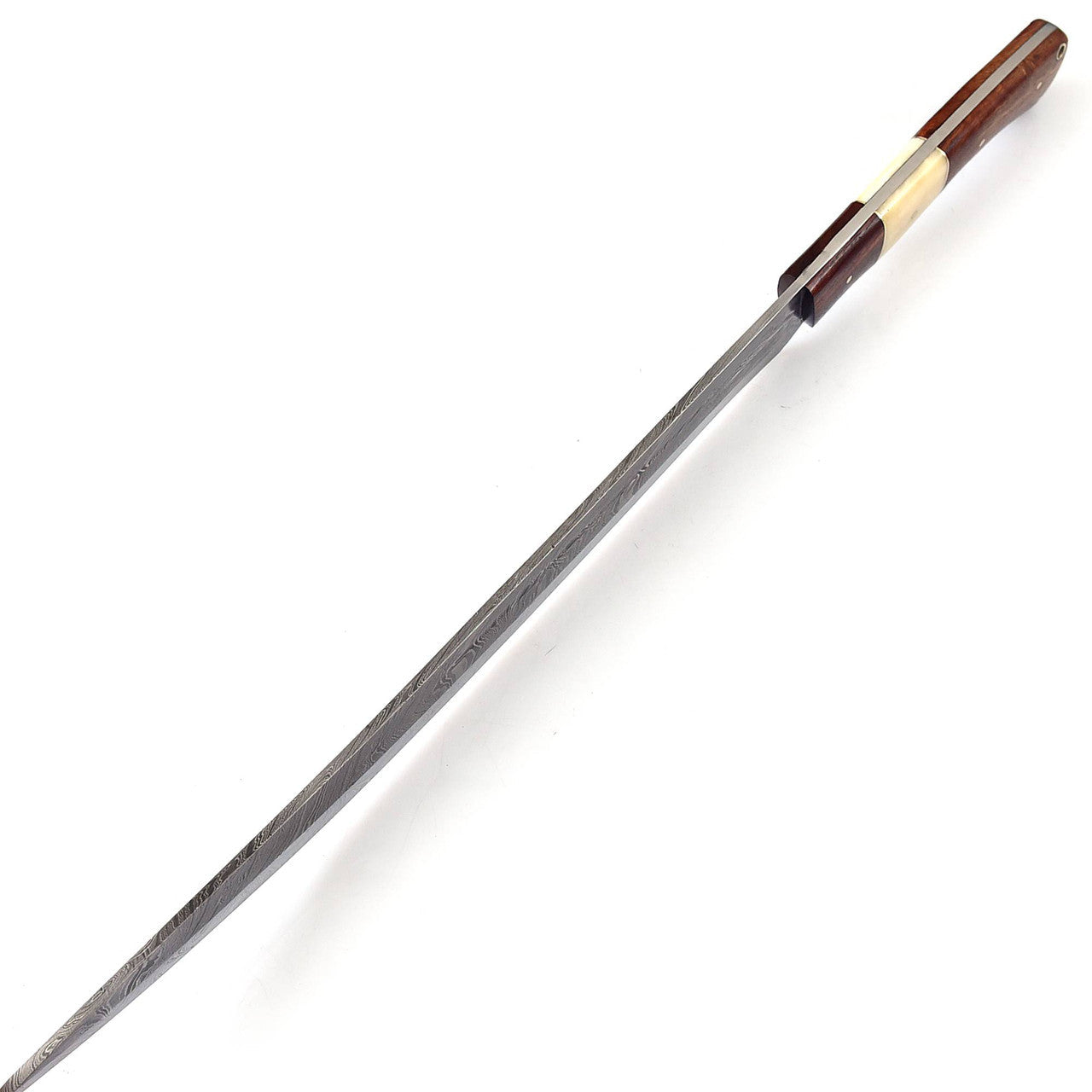 Damascus Steel Full Tang Germanic Style Single-Edged Long Sword-1
