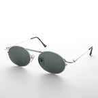 Vintage Steampunk Sunglass with Spring Brow Bar - Steamcon - Silver / Green Lens