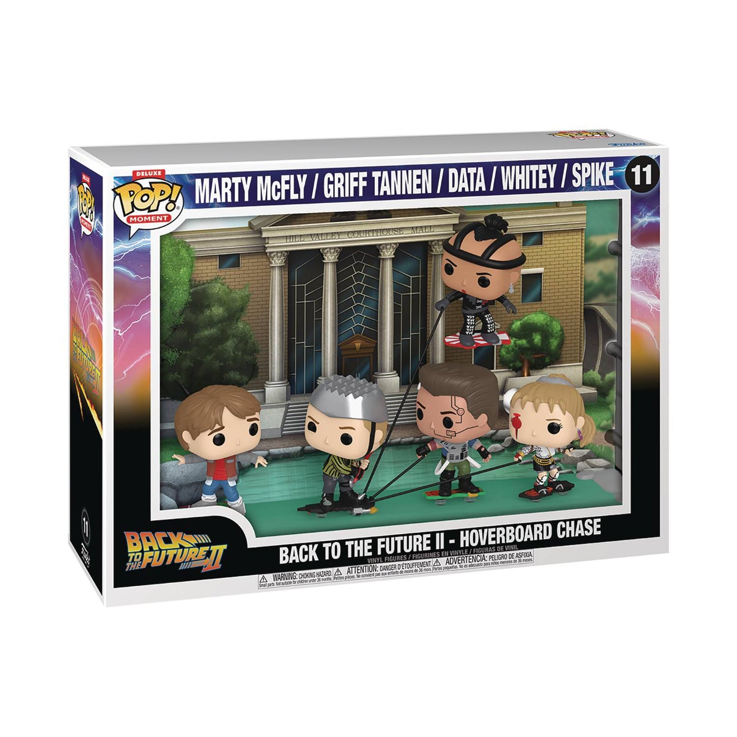 Funko POP! Moment Deluxe: Back to the Future Part II Hoverboard Chase with Marty McFly, Griff Tannen, Data, Whitey & Spike