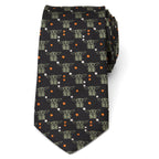 Star Wars Grogu Black and Orange Dotted Tie