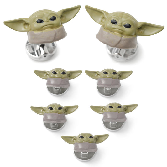 Star Wars Grogu 3D Cufflinks and 5-Stud Set
