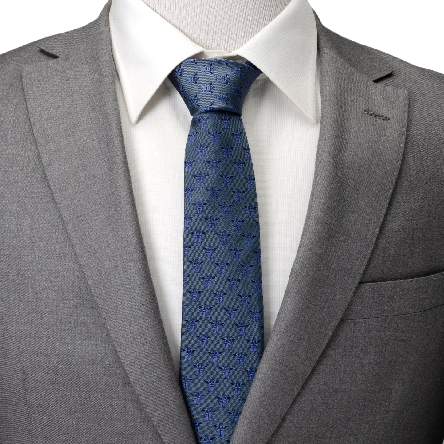 Star Wars Grogu Blue Tonal Tie