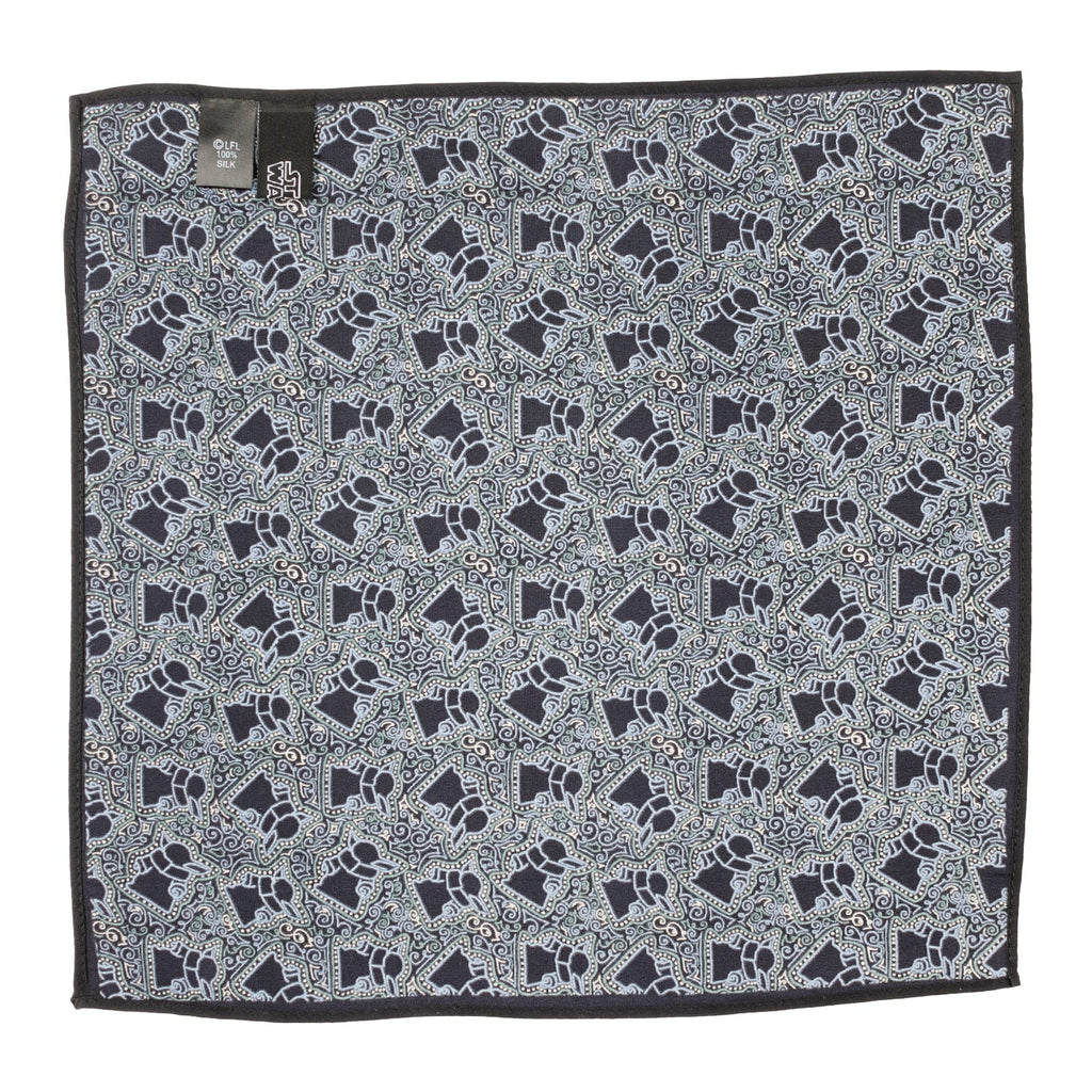 Star Wars Grogu Outline Navy Blue Pocket Square