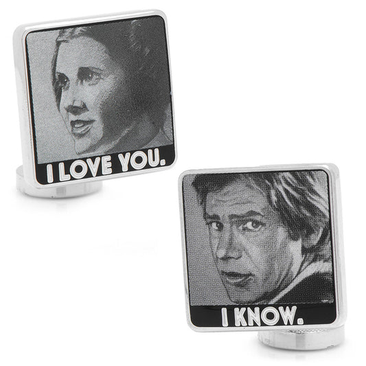 Star Wars Princess Leia and Han Solo "I Love You / I Know" Photo Cufflinks