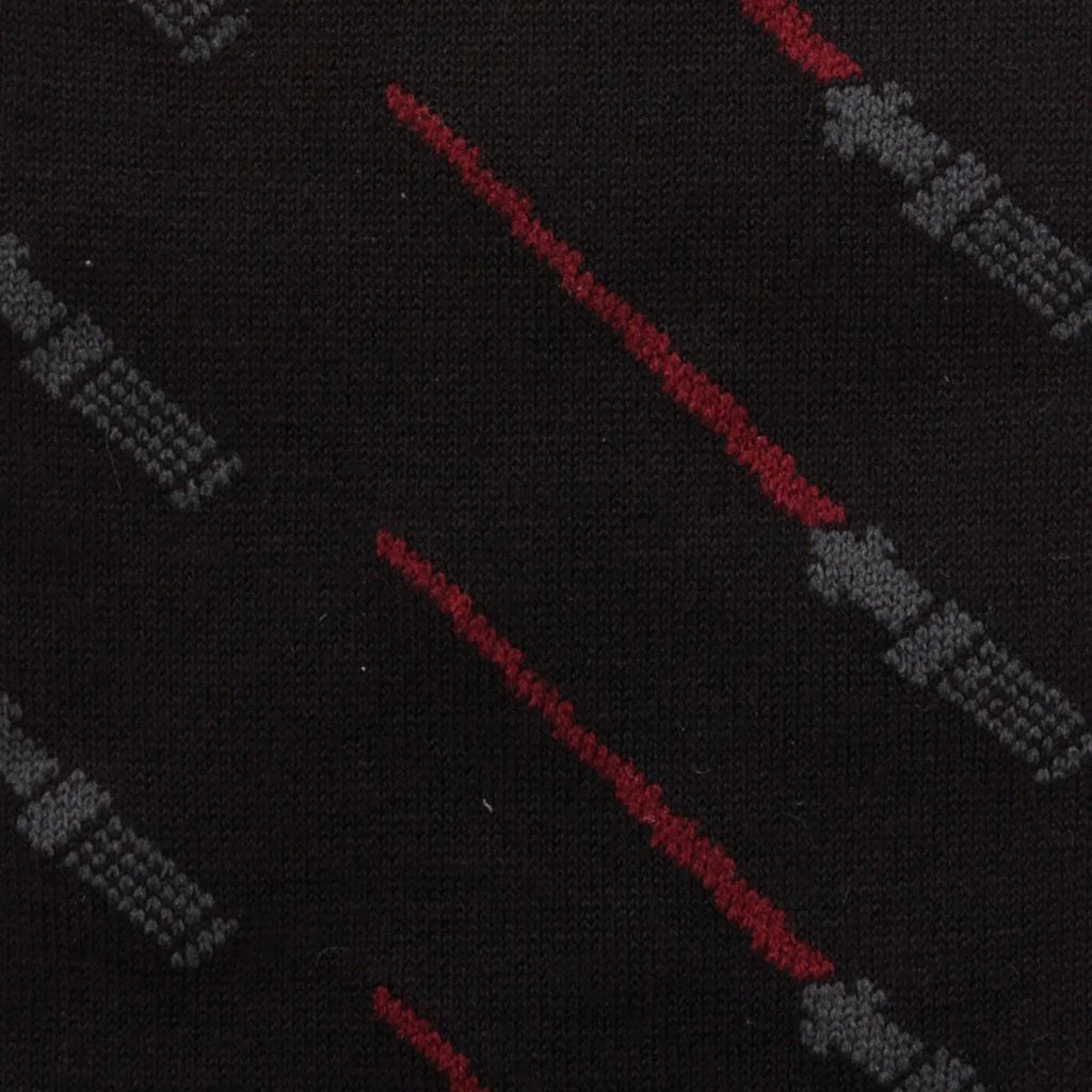 Star Wars Green and Red LIGHTSABER Pattern Black Dress Socks with Jedi Crest Lapel Pin Gift Set