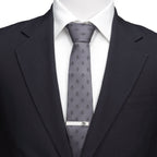 Star Wars Mandalorian Mythosaur Gray Silk Tie
