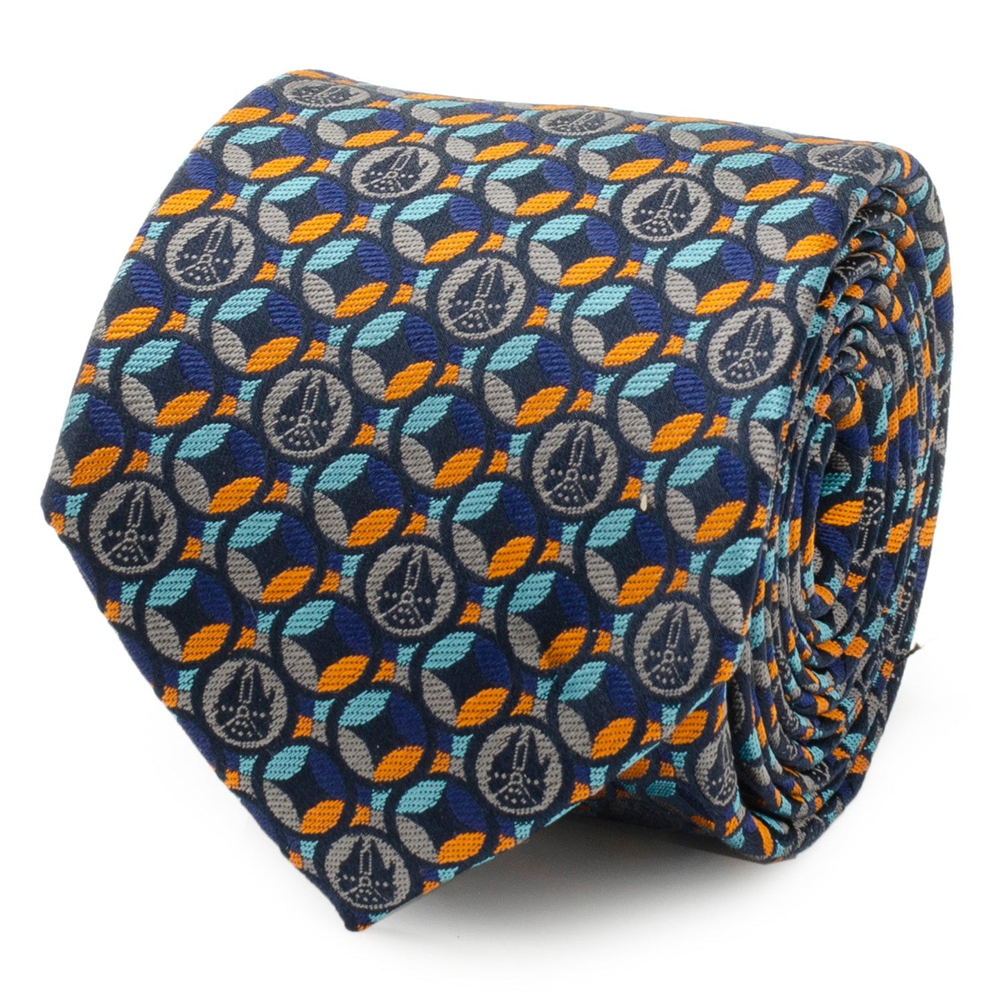 Star Wars Millennium Falcon Motif Navy Blue Tie