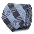 Star Wars Mandalorian Blue and Black Plaid Tie