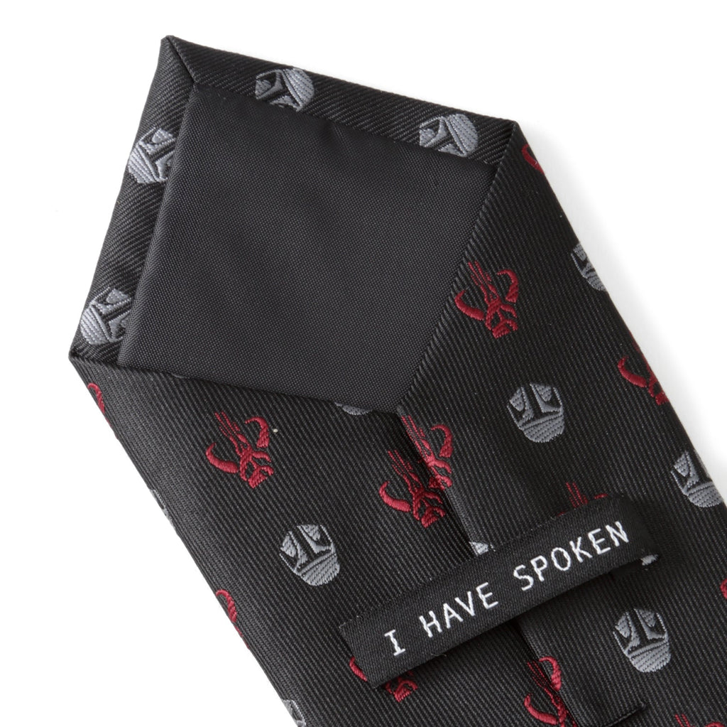 Star Wars Mandalorian and Mythosaur Red and Black Tie