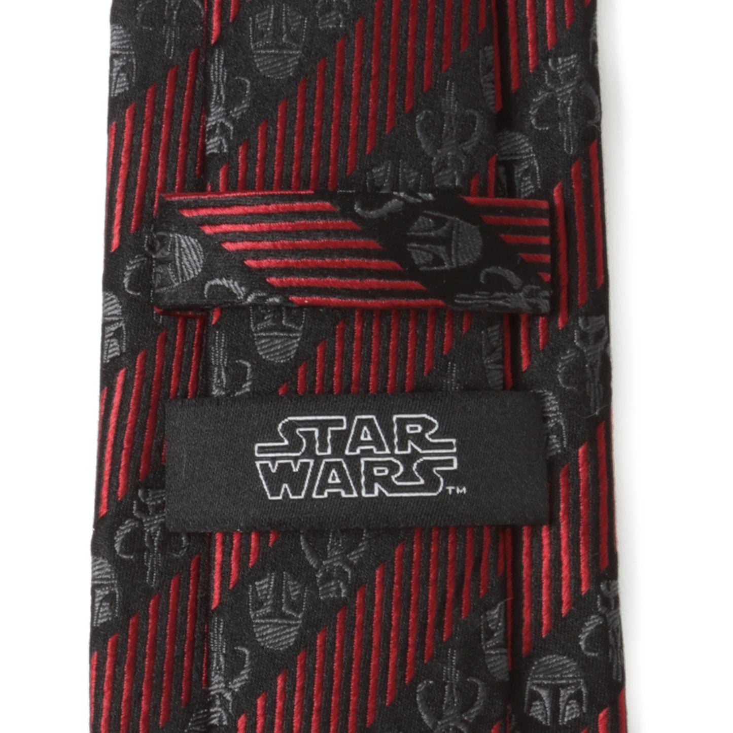 Star Wars Mandalorian Black and Red Striped Tie