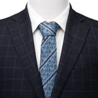 Star Wars Mandalorian and Mythosaur Blue and Navy Striped Tie