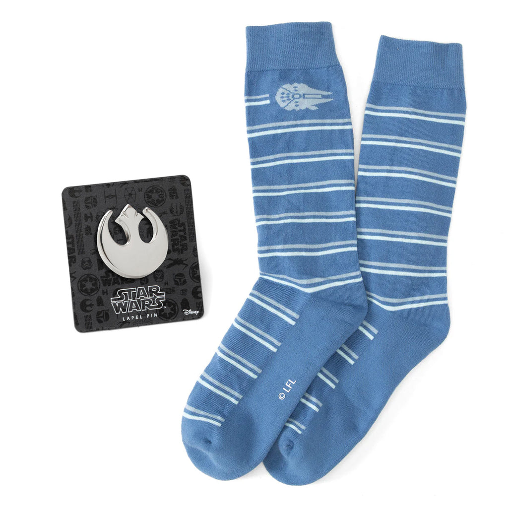 Star Wars Millennium Falcon Blue Striped Tie
