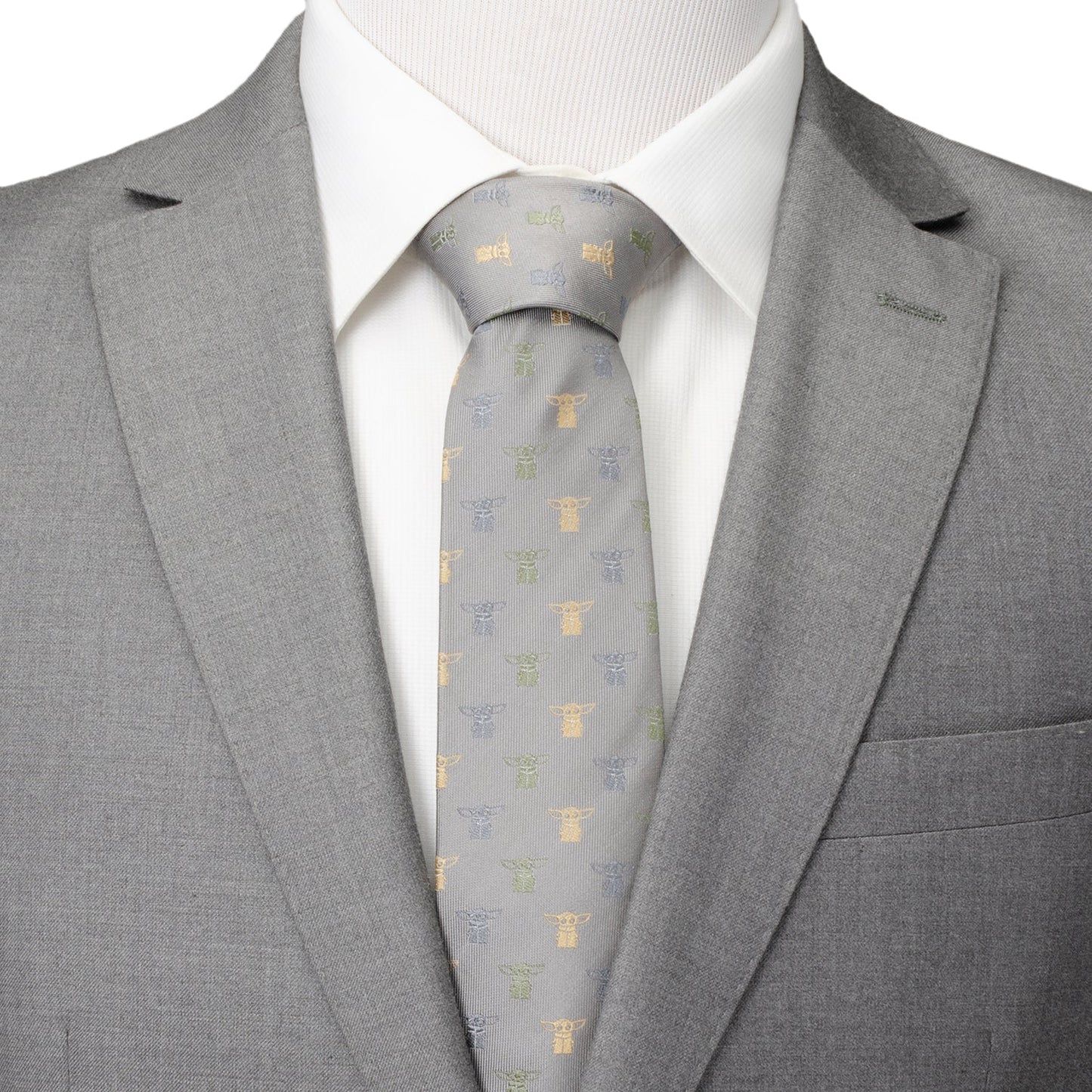 Star Wars Grogu Dotted Green Tie