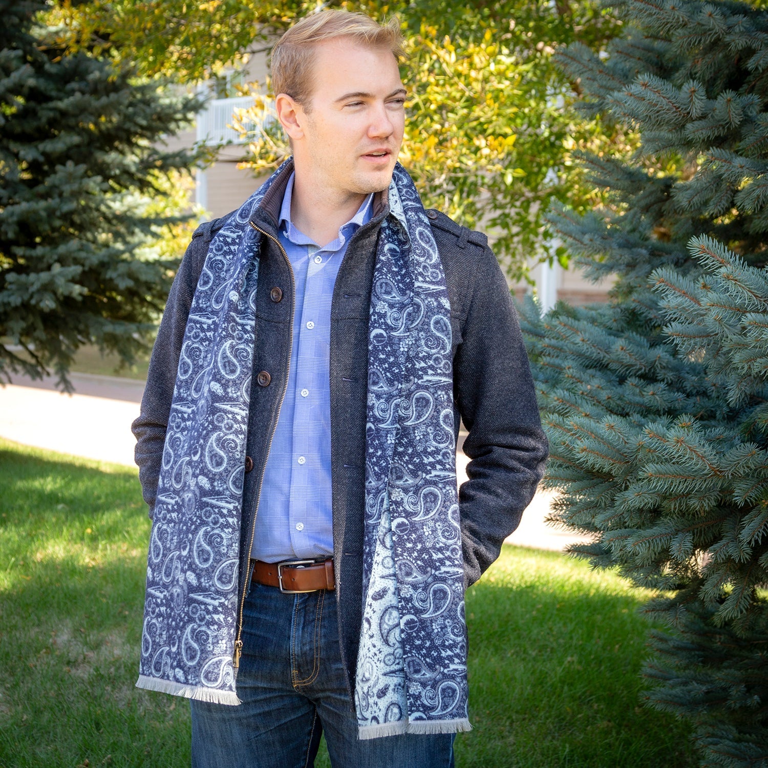 Star Wars Darth Vader Blue and Gray Paisley Scarf