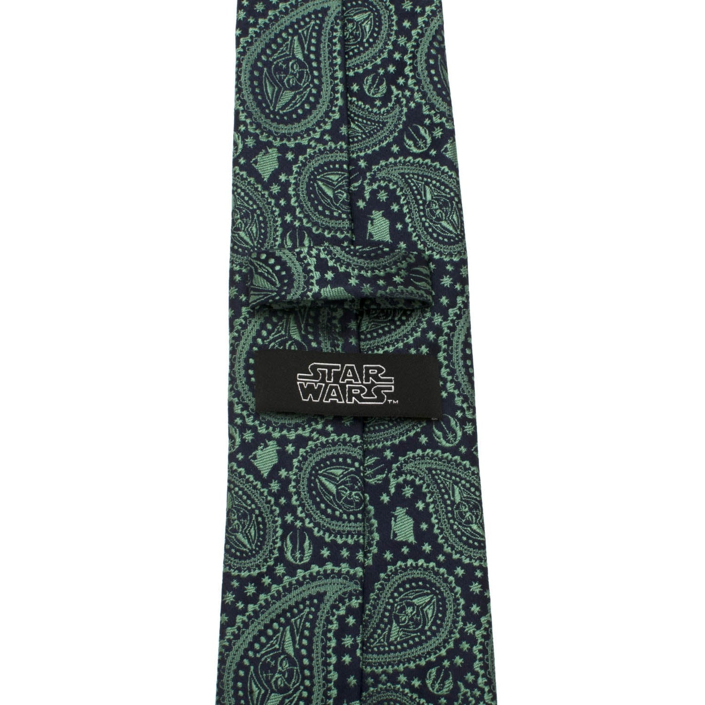 Star Wars Yoda Green and Blue Paisley Tie and LIGHTSABER Tie Clip Gift Set