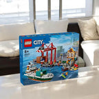 60422 LEGO City Seaside Harbor, with cargo ship toys, model container cranes, and boats, creative gift sets for boys and girls - United States