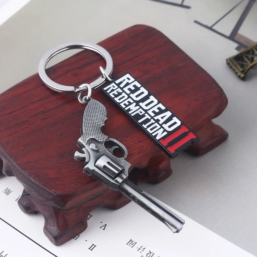 Jeu Red Dead Redemption porte-clés RDR2 pistolet lettre Logo pendentif porte-clés pour femmes hommes porte-clés bijoux cadeau